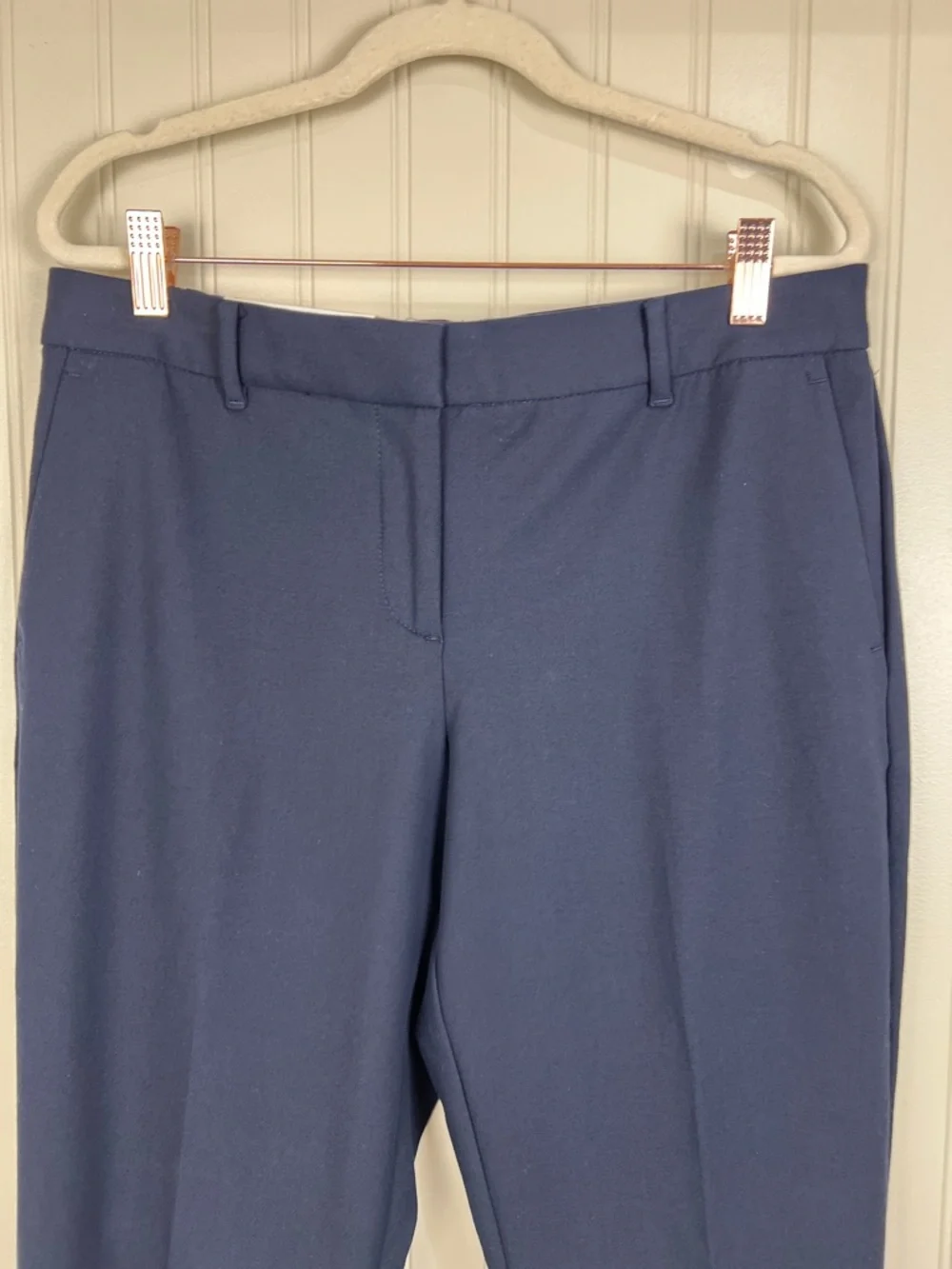 New Ann Taylor Mid Rise Slim Leg The Ankle Navy Pants in Curvy Size 8P